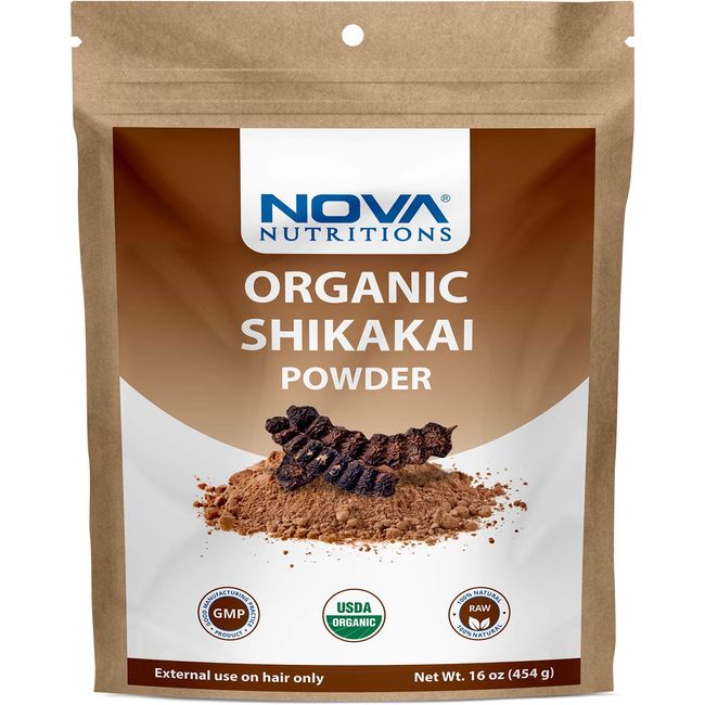 Nova Nutritions Certified Organic Shikakai Powder 16 OZ (454 Gram) - Natural Hair Cleanser & Conditioner