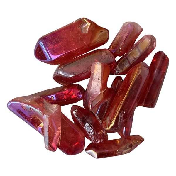 VIE Electroplated Quartz Points, 2-3cm, Pack of 6, Red
