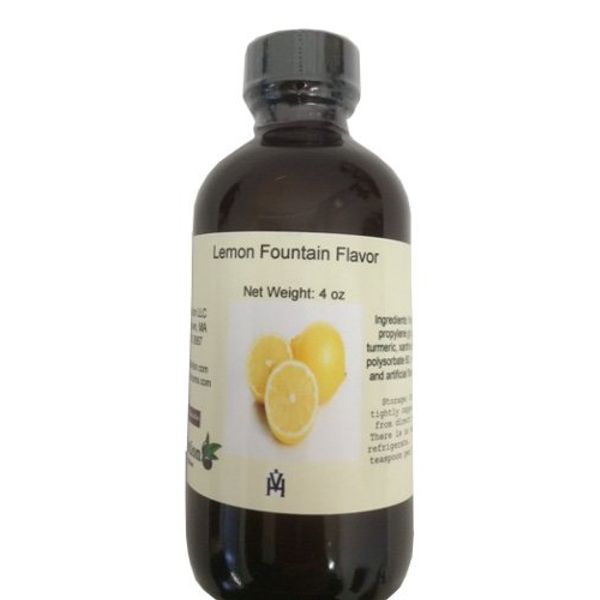 OliveNation Lemon Flavor Fountain, Water Soluble Tart Lemon Flavoring for Beverages, Frozen Treats, Baked Goods, Non-GMO, Gluten Free, Kosher, Vegan - 8 ounces