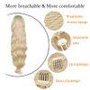 YEESHEDO Blonde Long Wavy Ponytail Hair Extension for Women Drawstring Ponytail Hair Extensions Clip in Curly Synthetic Hairpiece 24" (color: 613#)