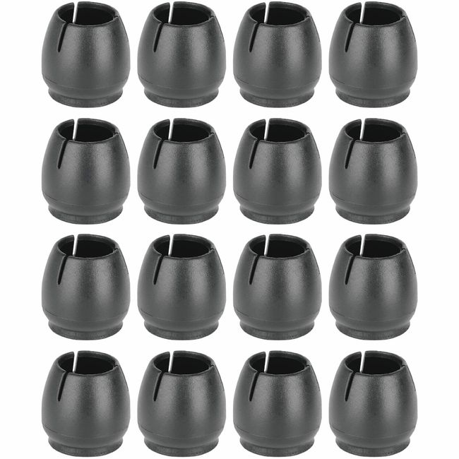 ColorfylCoco Chair Leg Cap, Black, Black, 16 Pieces, Set of 4, For Round Legs, Chair Leg Covers, External Diameter 0.5 - 0.7 inches (12 - 17 mm), Leg Covers, Noise, Floor Scratch-Resistant, Felt,