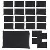ANAMO Pouch, Plain Canvas, Multi Case, Set of 20, Beige (Black, L)