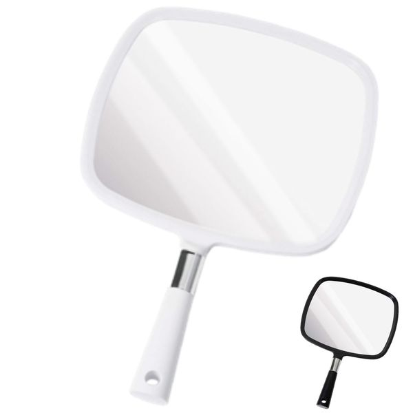 Plugfill HAND MIRROR Hand Mirror, Large, Hand Mirror, Salon, Professional, Bending, Hand Mirror, White