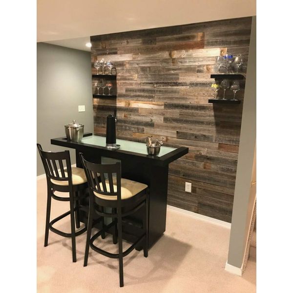 Rockin' Wood Reclaimed barn Wood Wall Paneling, Planks for Accent Walls Nail Up Application (1 Square Foot Sample Pack)