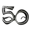 Black ‘50’ Birthday Shaped Diamante Sunglasses