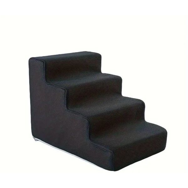 Small Dog Stairs Pet Stairs Pet Steps for Bed and Couch with 4 Steps Black