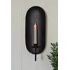 Primitive Colonial Black Metal Drawing Room Candle Sconce 15"