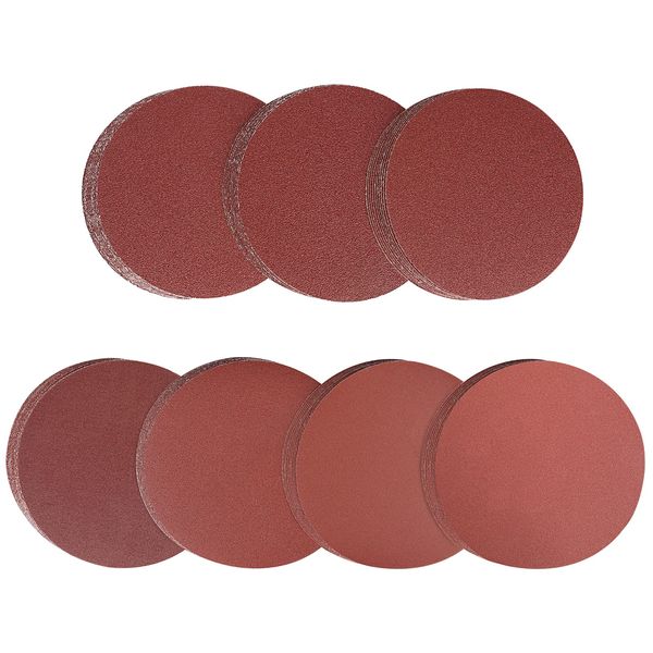 STEBRUAM Sanding Disc Pads, 70 Pieces, 5.9 inches (150 mm), Sandpaper #40, #60, #80, #100, #120, #240, #400, Sanding Paper, Random Sanding Paper, Electric Sander, Metal Polishing, Woodworking, DIY