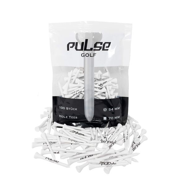 Premium Wooden Golf Tee - Pack of 100 (White, 54)