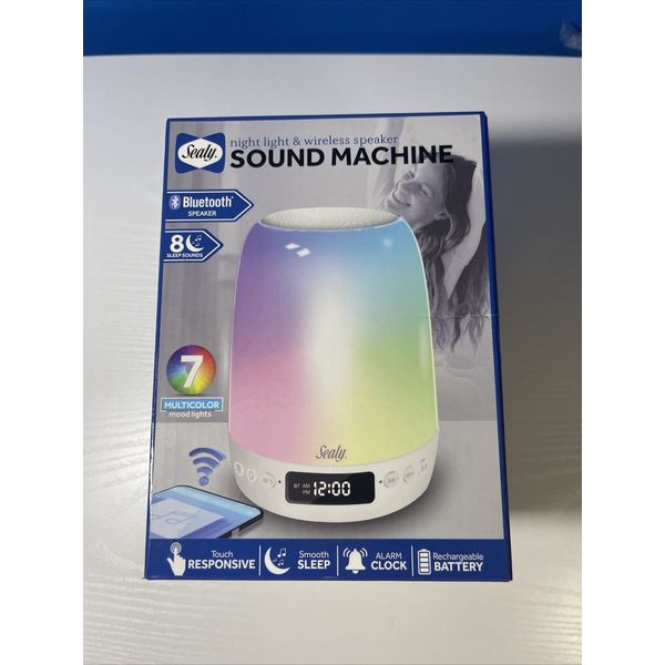 Sealy Night Light & Wireless Speaker Sound Machine Bluetooth Rechargeable NEW