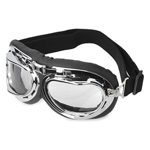 Sentaku Transparent PC Lens Safety Motorcycle Goggles Folding Motorcycle Goggles (Silver)