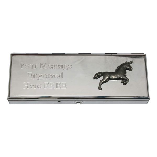 Unicorn 7 Day Tablet Pill Box with Mirror Case & Free Engraving Message 382