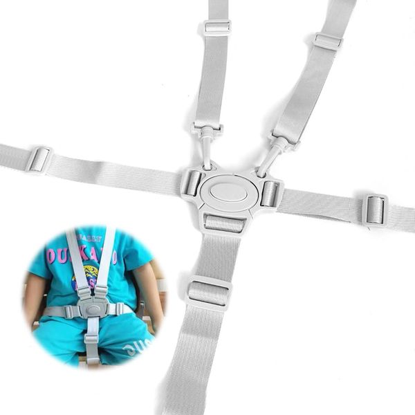 SANJAOYEE Chair Belt, Stroller Belt, 5 Points, Stroller Belt, Safety Fastening Belt, Strap, Harness, Baby Stroller, Adjustable