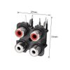 uxcell PCB Panel Mount 4 RCA Socket Female Jack Audio Video AV Connector Black 6pins 5Pcs