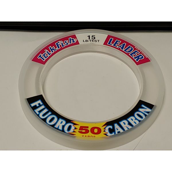 1 Spool Trik Fish FLUOROCARBON Leader Material 15 lbs. Test 50 Yards