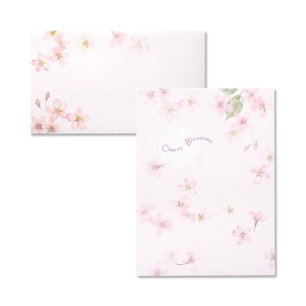 G.C.PRESS Pure Natural Cherry Blossom Stationery Envelopes Set