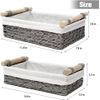 Storage Basket Wicker Basket Bin for Organizing with Handle Countertop 2Set Grey