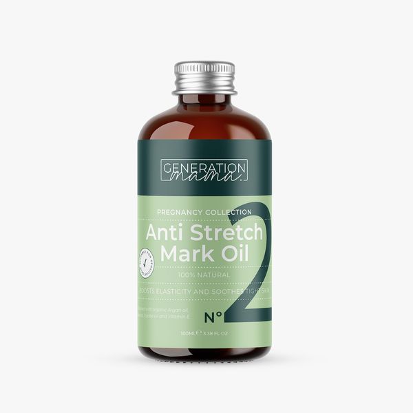 Generation Mama Anti Stretch Mark Oil - for Pregnancy and Beyond - 100% Natural Vegan Body Oil, Prevents and Improves Appearance of Scars, Stretch Marks, Uneven Skin Tone and Dehydrated Skin