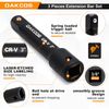 DAKCOS 3/8" Extension Bar Set, 3 Piece Socket Extension Bar, Extensions Socket Tool, CR-V with Black Phosphating
