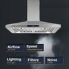 30" Wall-Mounted Range Hood Vent 450CFM 3-Speed Touch Control Stainless Steel