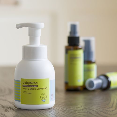 Babybuba Organic Baby Skin Care, Oil, Shampoo & Lotion, Moisturizing, Baby Massage, Full Body, Relaxing Effect, Made in Japan (Can Be Used for Newborns), Set of 3