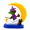 New Solar-Powered Halloween Swinging Witch with Moon and Cat