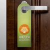 Parents prohibited or welcome door hanger with lion motif child nursery door