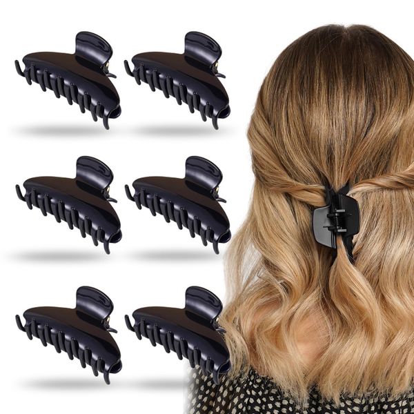 WKRTDY 6er Set Mini Haarkrallen, stylische Acryl Banane Clips für Frauen & Mädchen, geeignet für dünnes oder Dickes Haar - egal ob fein oder voluminös,