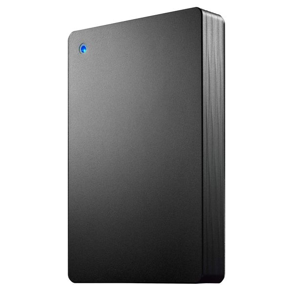 I-O Data HDPH-UT4DKR/E Portable Hard Drive, 4TB USB 3.1 Gen1, Bus Powered, PC, Mac, Quiet, Predicting Failure, Made in Japan