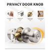 Probrico Brushed Nickel Door Knob Without Key Privacy Door Knob Bedroom/Bathroom Door Knobs Interior Keyless Door Knobs 3 Pack