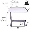 Carex Rolling Overbed Table, Hospital Bed Table, Laptop Tables for Recliner, Bed, Bedside and Sofa, Computer Tables, Hospital Tray, Adjustable with Wheels and Secure Height Adjustment