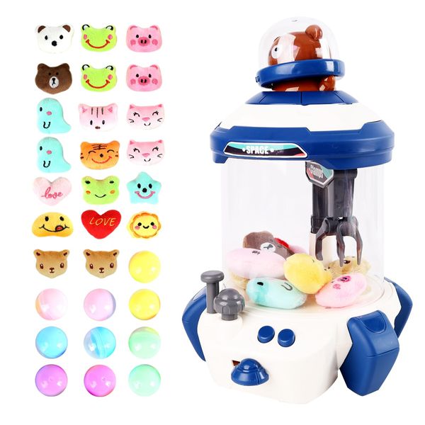 HLILIPEN Claw Machine for Kids,Cartoon and Fun Mini Vending Machine,Rocket Bear Arcade Games , Doll and Candy Grabber，Claw Game Machine,Birthday Gifts, Colour