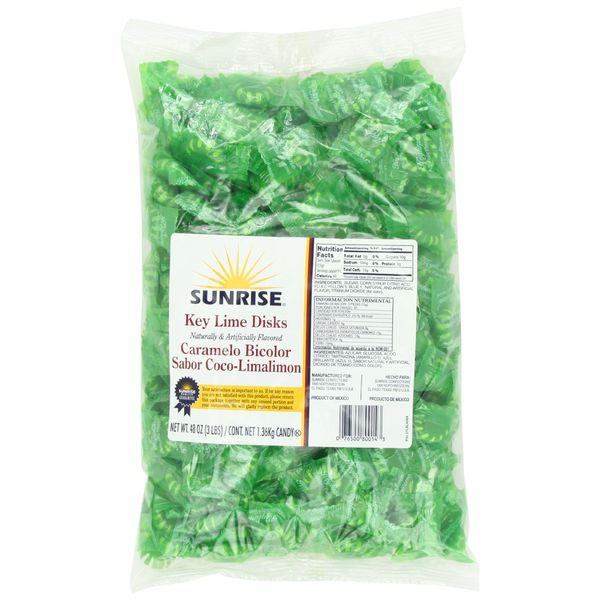 Sunrise Confections Key Lime Disks - Hard Candy 3 Pound Bag