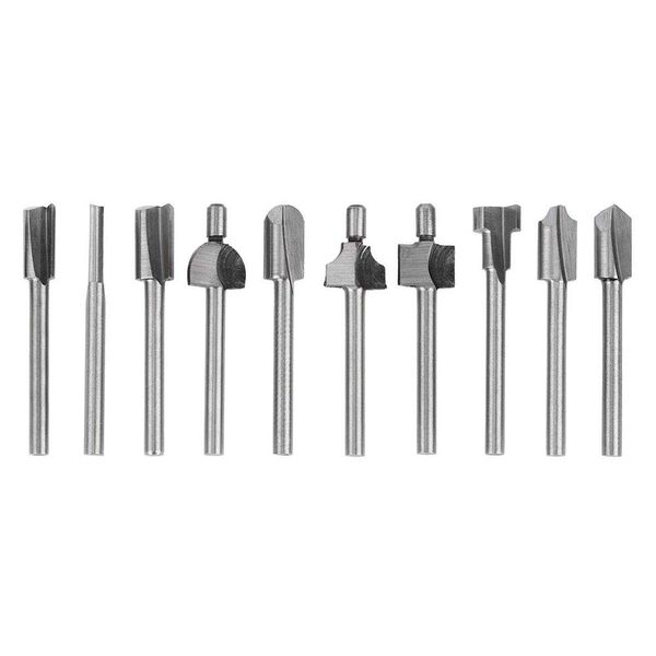 Gasea 10pcs 3mm 1/8" Shank HSS Router Bits Woodworking Tool Fits Dremel Rotary Tool Parts