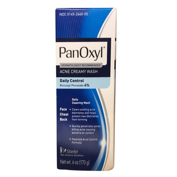PanOxyl Acne Cream wash, Daily Control, 6oz. Per Box (4 Boxes)