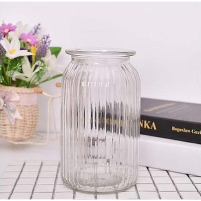 Glass Vase, Clear Glass, Flower Base, Large, Straight Cylinder, Glass Vase, Transparent, European Style, Flower Base, Glass Bottle, Vase, Stylish, Beautiful, Cement, Colorful, Scandinavian Style