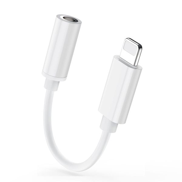 Dairle Dairle Apple MFi-zertifizierter iPhone 3,5-mm-Kopfhöreradapter, Lightning auf 3,5-mm-Kopfhörer-/Ohrhöreranschluss-Konverter, Audio-Aux-Adapter-Dongle, kompatibel mit iPhone 13 12 11 Pro XR XS M