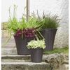 Garden Elements In/Outdoor Pamploma Plastic Round Planter, Cappuccino, 12"