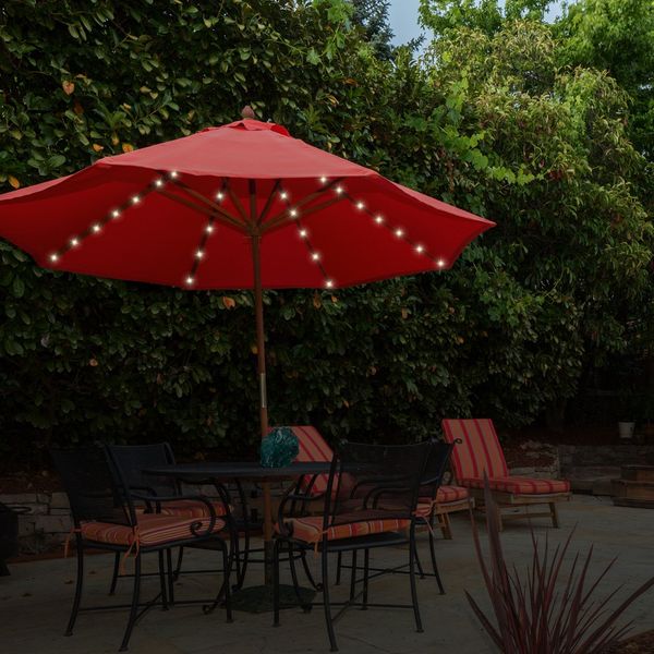 GardenKraft 13880 72 Warm White LED Parasol Lights / Auto Timer Functionality / Indoor or Outdoor String Lights / Battery Operated