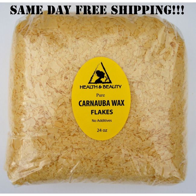 CARNAUBA WAX - T1 ORGANIC FLAKES BRAZIL PASTILLES BEADS PREMIUM 100% PURE 24 OZ