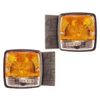 APUK 2x Universal Tractor Digger Front Side Lights Indicator Lamp & Support Brackets