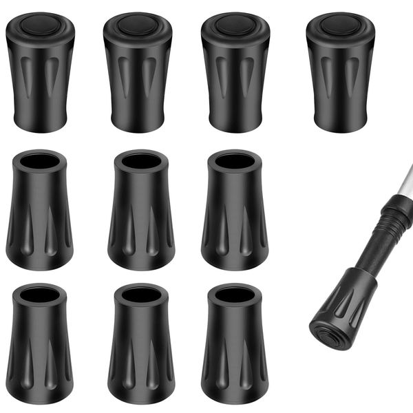 10Pcs Ferrules For Walking Sticks, Walking Stick Rubber Ends, Replace Walking Stick Ferrules, Crutches Rubber Ends, Walking Stick Accessories, For Most Hiking Poles, And Walking Sticks