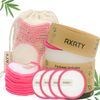 AXATY 3-Layers 20 Reusable Makeup Remover Pads-Organic Bamboo Cotton Rounds Eco-Friendly Reusable Face Pads Makeup Remover for All Skin Types with Cotton Draw String Laundry Bag (8cm)