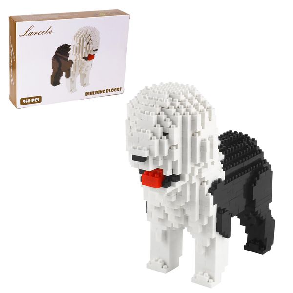 Larcele MIcro Dog Building Blocks Pet Mini Building Toy Bricks,950 Pieces KLJM-02 (Old English Sheepdog)