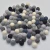 100% Wool Felt Balls - 1.5cm - 100 Count - Assorted Grey, Black and White Colours