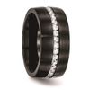 Chisel Stainless Steel Brushed and Polished Black IP CZ Ring SR572