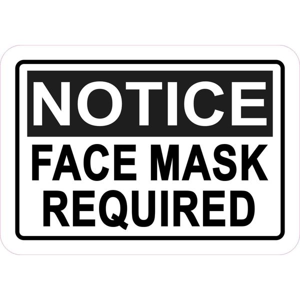 StickerTalk Notice Face Mask Required Vinyl Sticker,