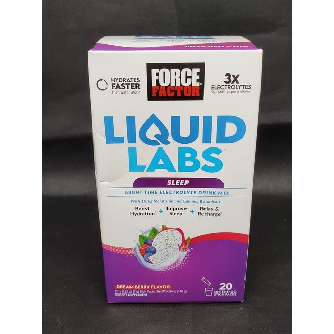 Force Factor Liquid Labs Sleep Electrolytes Powder Sleep Aid  Melatonin 10mg