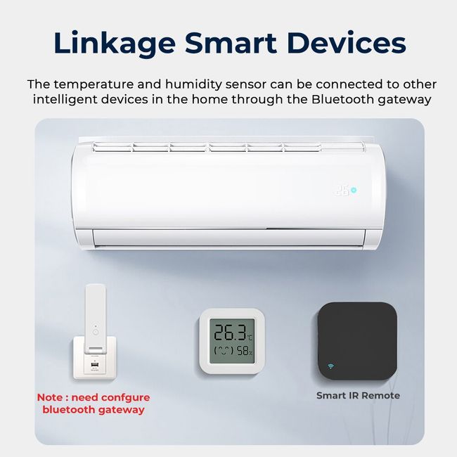 Tuya Bluetooth Temperature Humidity Sensor Mini Compatible with