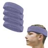 Couver Terry Solid Color Headband/Sweatband, 4 Pieces, Lavender